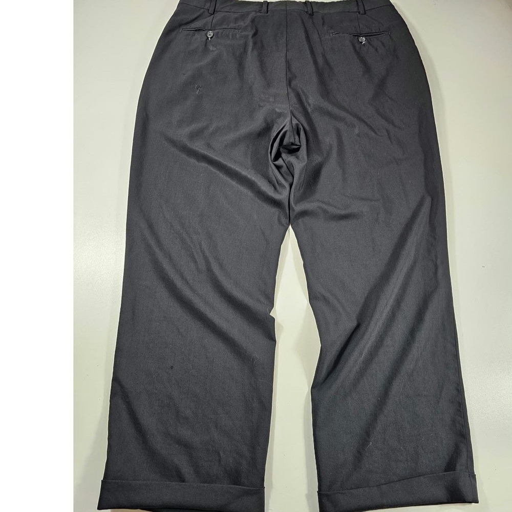 Paul Frederick Italian wool work slacks pants black size 38 R * PATCHED* -